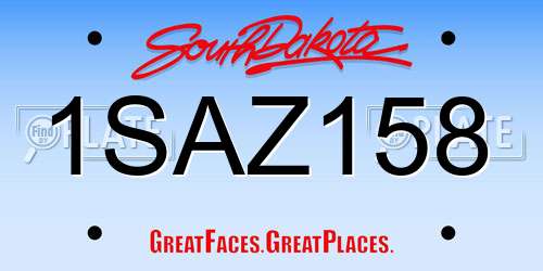 1SAZ158 South Dakota License Plate