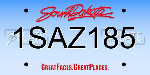 1SAZ185 South Dakota License Plate