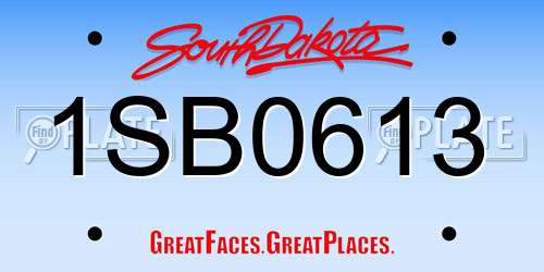1SB0613 South Dakota License Plate