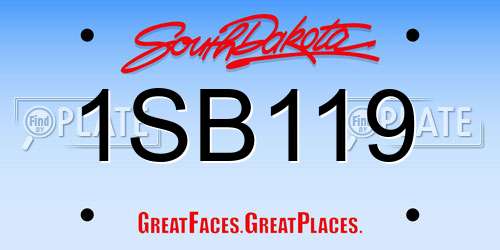 1SB119 South Dakota License Plate