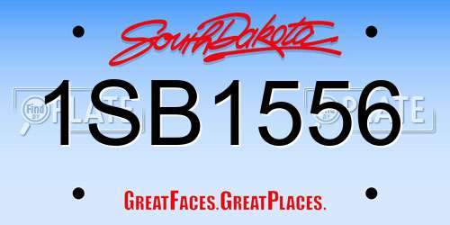 1SB1556 South Dakota License Plate