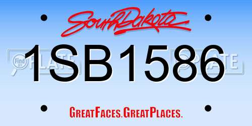 1SB1586 South Dakota License Plate