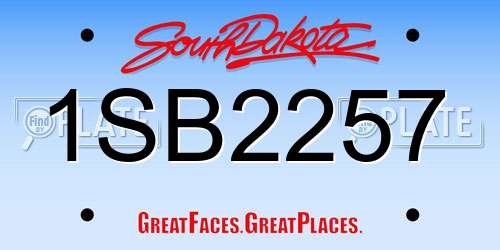 1SB2257 South Dakota License Plate