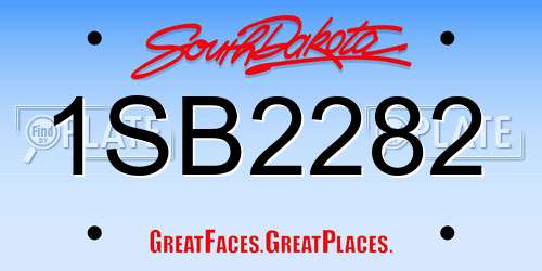 1SB2282 South Dakota License Plate