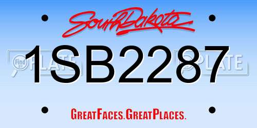 1SB2287 South Dakota License Plate