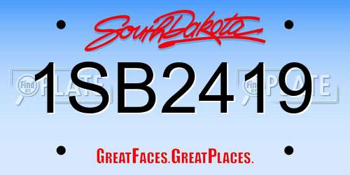 1SB2419 South Dakota License Plate