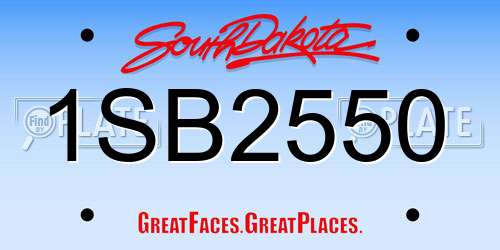 1SB2550 South Dakota License Plate
