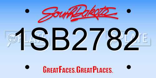 1SB2782 South Dakota License Plate