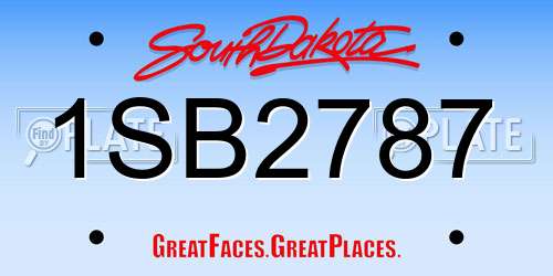 1SB2787 South Dakota License Plate