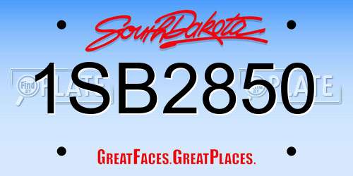 1SB2850 South Dakota License Plate