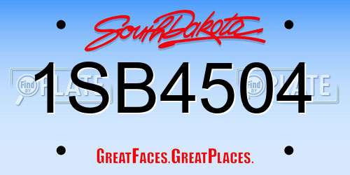 1SB4504 South Dakota License Plate