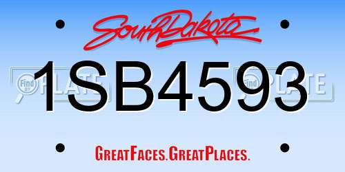 1SB4593 South Dakota License Plate