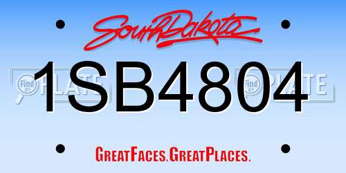 1SB4804 South Dakota License Plate