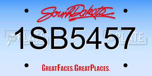 1SB5457 South Dakota License Plate