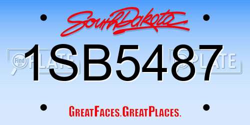 1SB5487 South Dakota License Plate