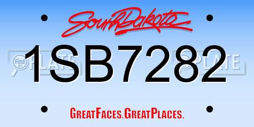 1SB7282 South Dakota License Plate