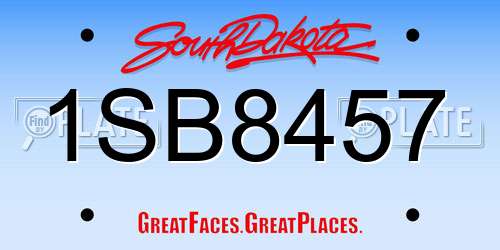 1SB8457 South Dakota License Plate