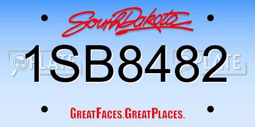 1SB8482 South Dakota License Plate