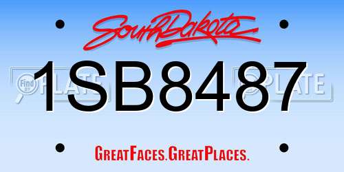 1SB8487 South Dakota License Plate