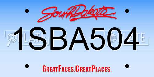 1SBA504 South Dakota License Plate