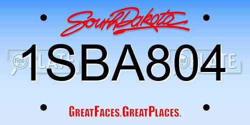 1SBA804 South Dakota License Plate