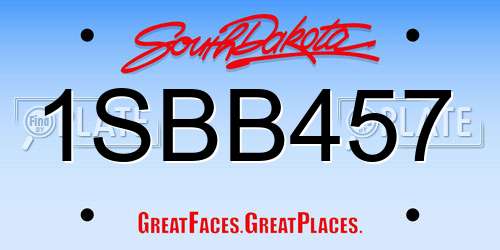 1SBB457 South Dakota License Plate