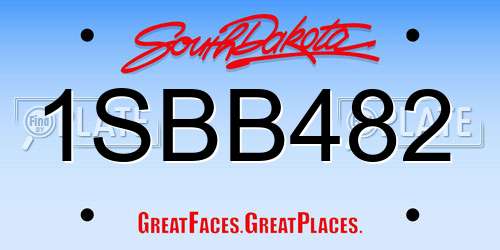 1SBB482 South Dakota License Plate