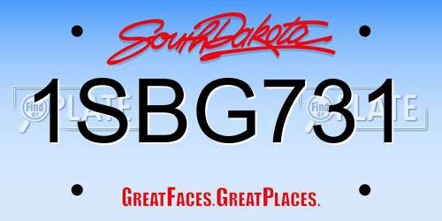 1SBG731 South Dakota License Plate