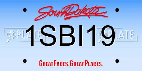 1SBI19 South Dakota License Plate