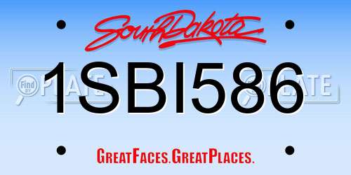 1SBI586 South Dakota License Plate