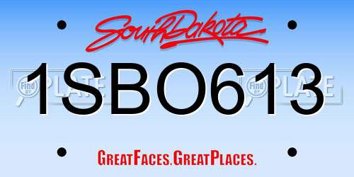 1SBO613 South Dakota License Plate