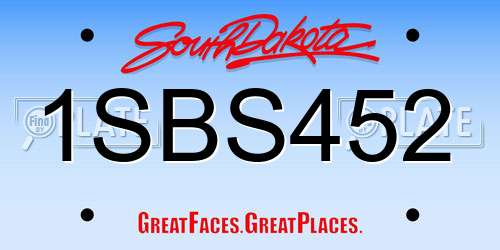 1SBS452 South Dakota License Plate