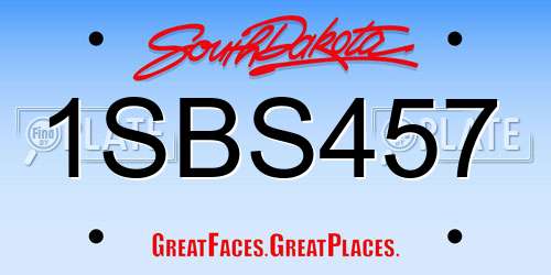 1SBS457 South Dakota License Plate