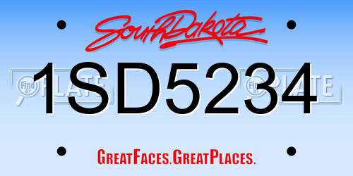 1SD5234 South Dakota License Plate