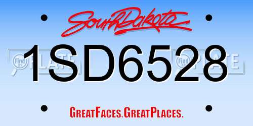 1SD6528 South Dakota License Plate