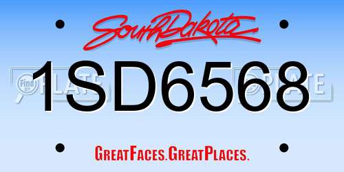 1SD6568 South Dakota License Plate