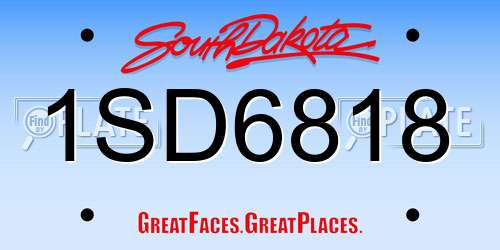 1SD6818 South Dakota License Plate