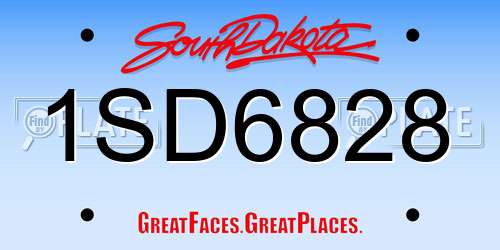 1SD6828 South Dakota License Plate