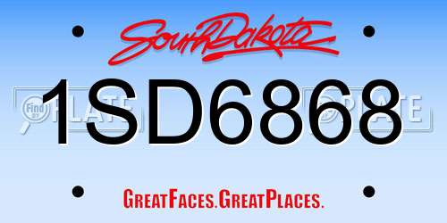 1SD6868 South Dakota License Plate