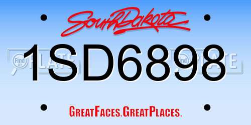 1SD6898 South Dakota License Plate