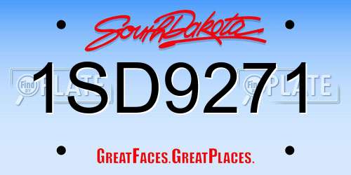 1SD9271 South Dakota License Plate