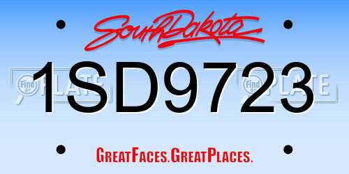 1SD9723 South Dakota License Plate