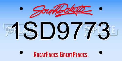 1SD9773 South Dakota License Plate