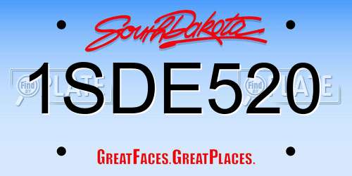 1SDE520 South Dakota License Plate