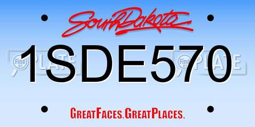 1SDE570 South Dakota License Plate