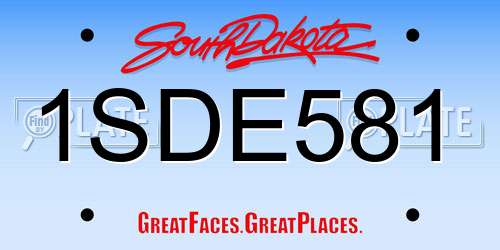 1SDE581 South Dakota License Plate