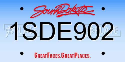 1SDE902 South Dakota License Plate