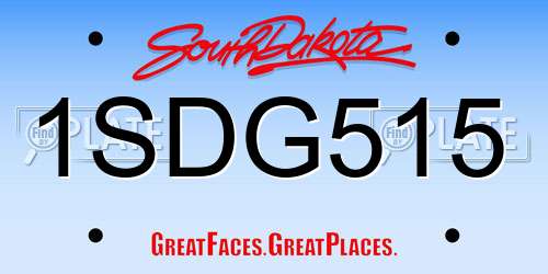 1SDG515 South Dakota License Plate