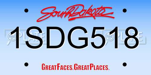 1SDG518 South Dakota License Plate
