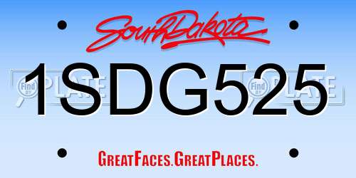 1SDG525 South Dakota License Plate